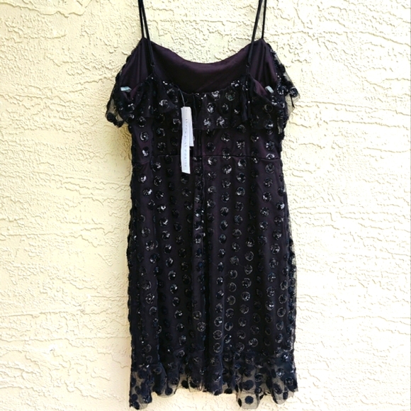 Black mesh and sequin ruffled dress - Picture 11 of 16
